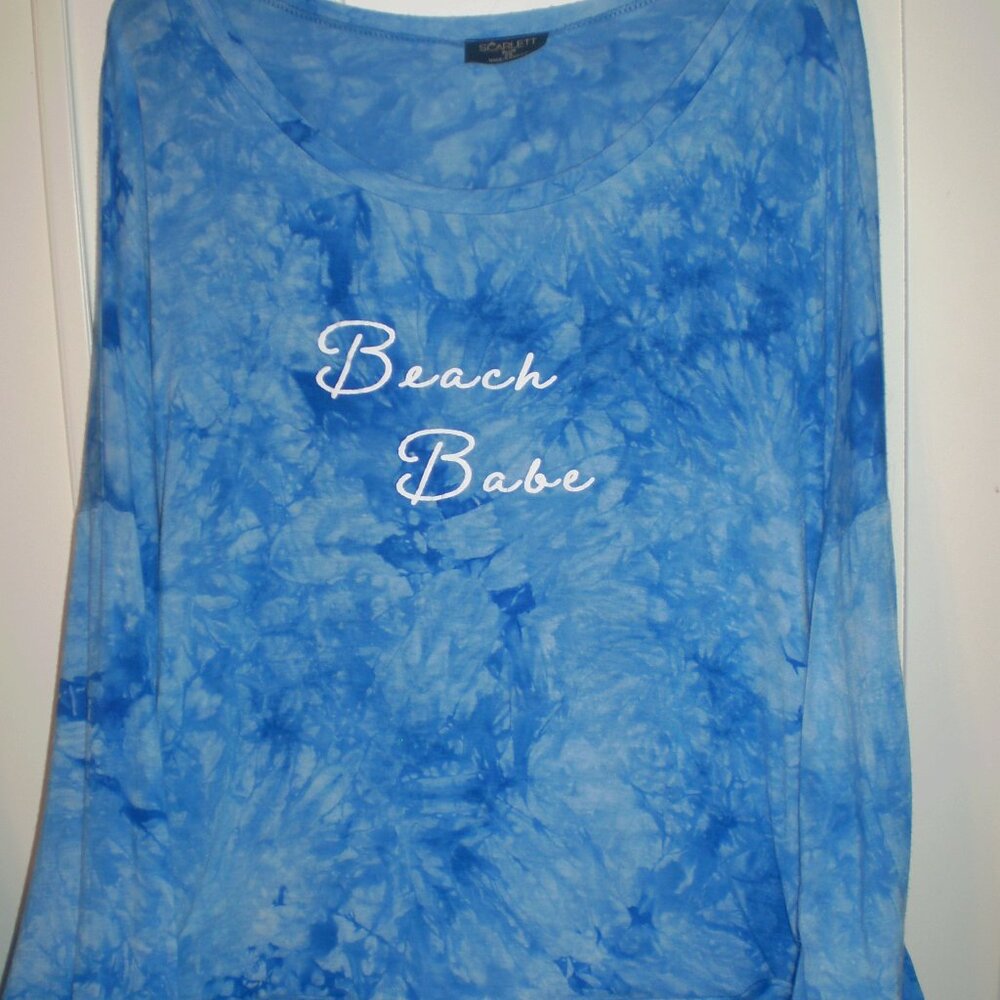 SCARLETT BLUE TIE DYE BEACHY TOP SZ 1X